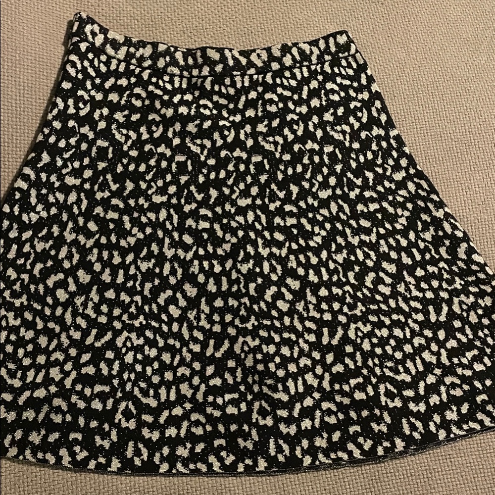 Michael Kors Black and silver Animal Print Mini Skirt